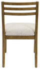 Two Wood Modern Slat Back Chairs, Set of 2, Brown