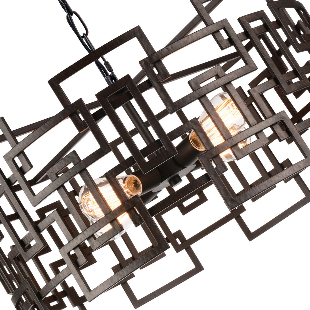 Litani 4 Light Down Chandelier With Brown Finish