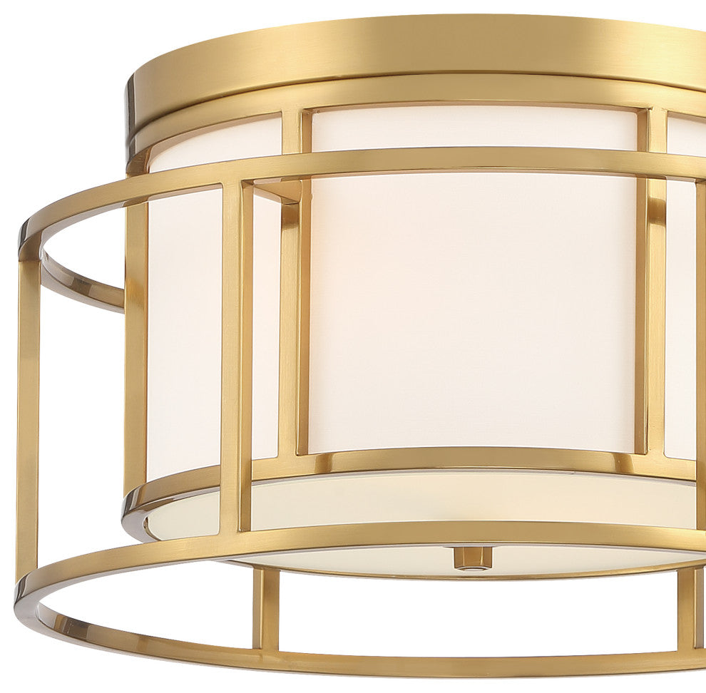 Brian Patrick Flynn for Crystorama Hulton 2 Light Luxe Gold Ceiling Mount