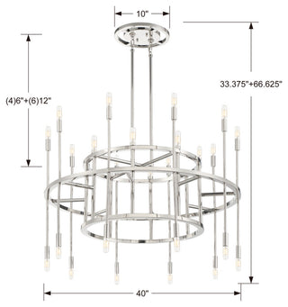 Aries 20 Light Polished Nickel Chandelier