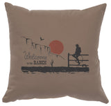 Image Pillow 16x16 Welcome Ranch Cotton Taupe