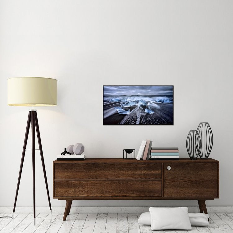 "Blue Diamonds" Framed Canvas Giclee by Jesus M. Garcia, 37x21"