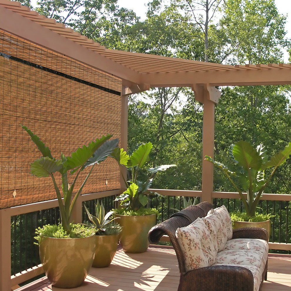 Imperial Matchstick Cord-Free Roll Up Shade, Fruitwood, 48"x72"