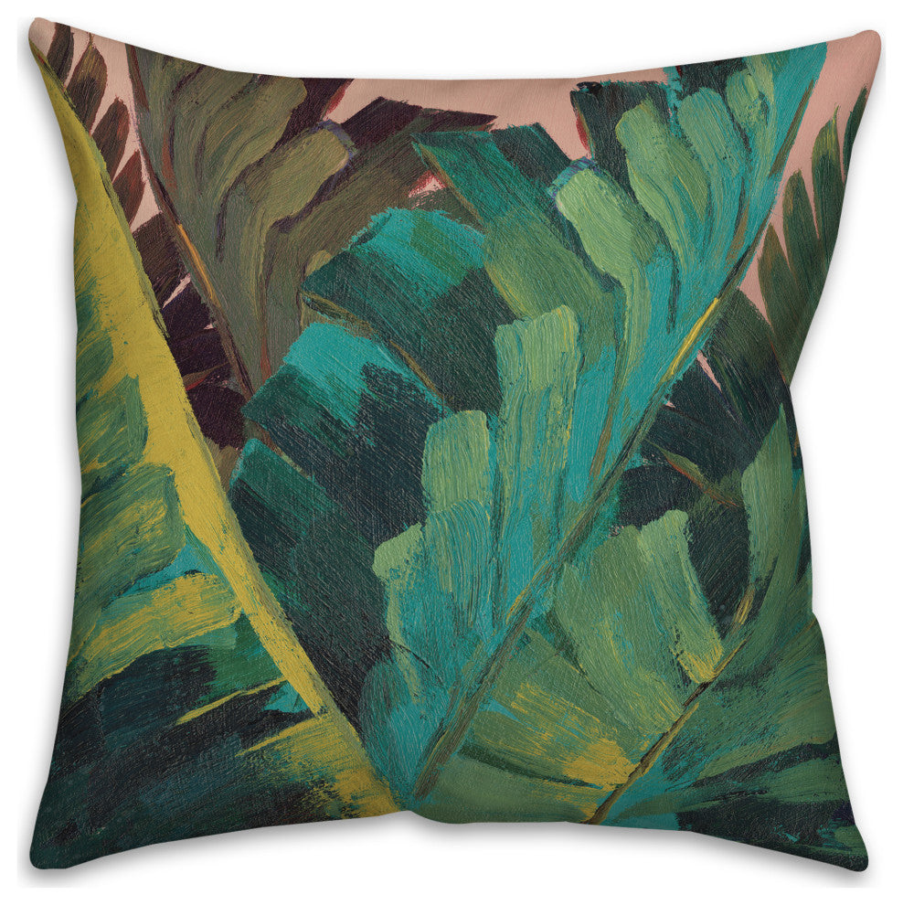 Hand Painted Leaves 18x18 Indoor / Outdoor Pillow