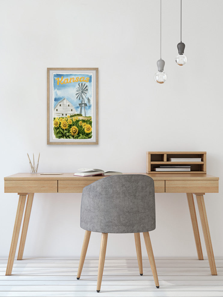 "Kansas Barn" Framed Painting Print, 16x24