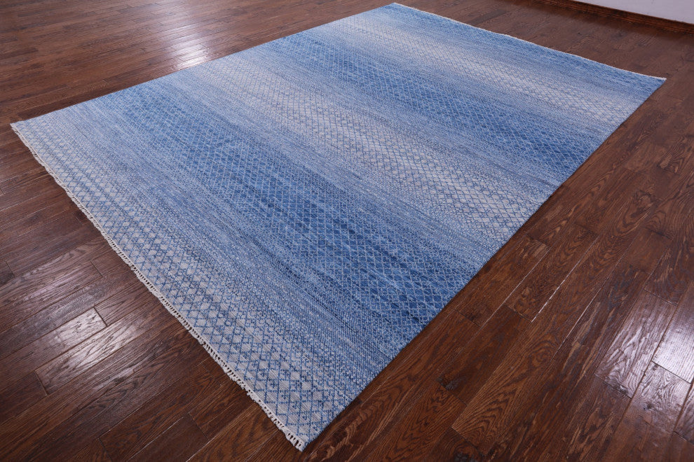 9' 0" X 12' 3" Savannah Grass Handmade Wool Rug - Q13208