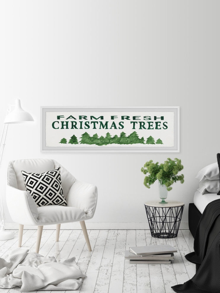 "Farm Fresh Trees" Framed Painting Print, 45x15