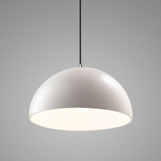 Dome 1-Light Pendant, Matte White, Polished Chrome, Black Cord