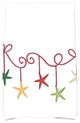 Starfish Ornaments Decorative Holiday Geometric Print Hand Towel, Cranberry