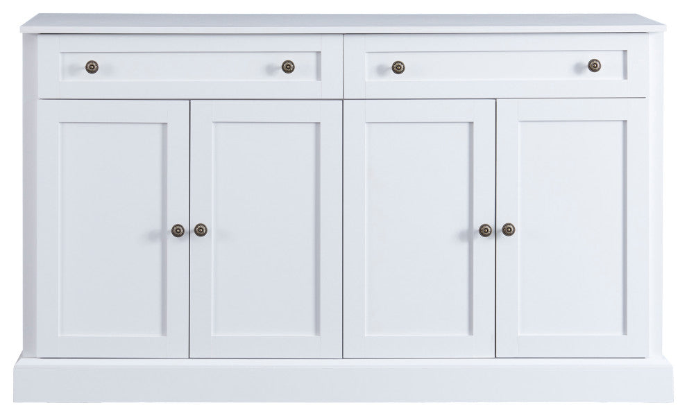 TATEUS 58" Kitchen Sideboard Storage Buffet Cabinet, White
