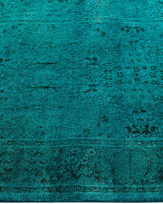 Contemporary Overdyed Wool Hand Knotted Blue Runner 2'6"x9'6"