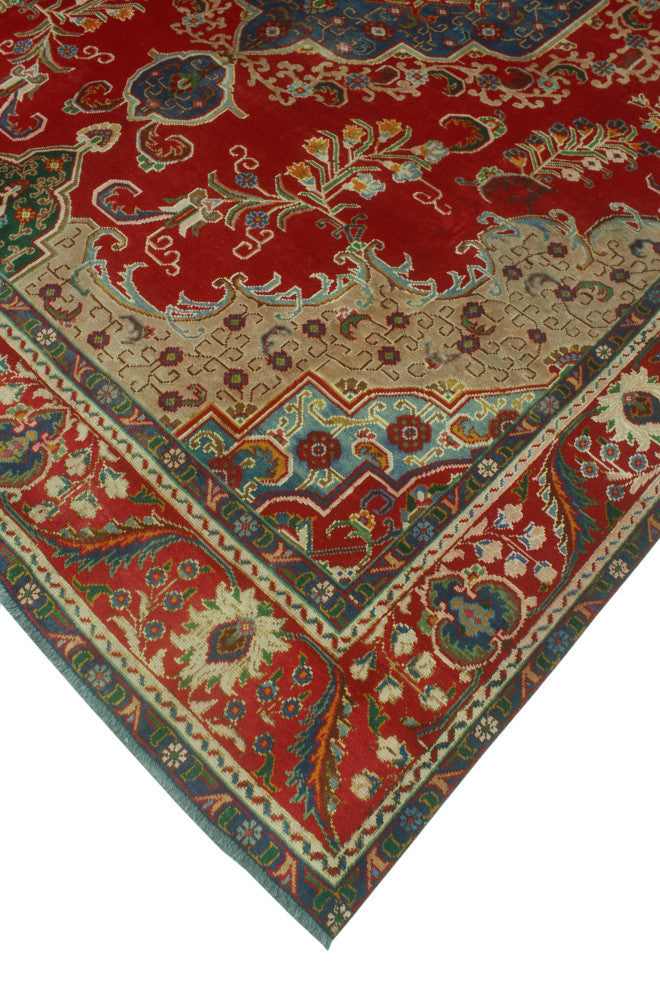 Fine Vintage Distressed Aibala Red/Ivory Rug, 9'9x12'11