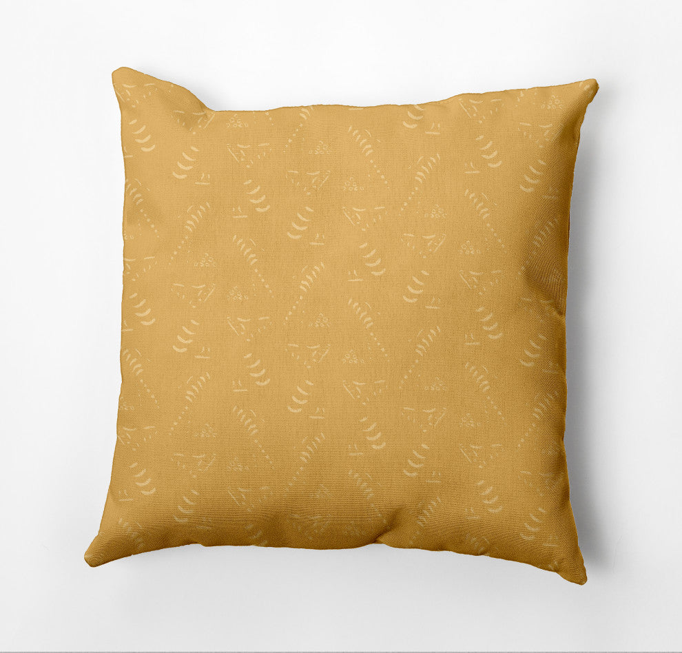 Muted Bongo Pillow, Yellow, 18"x18"