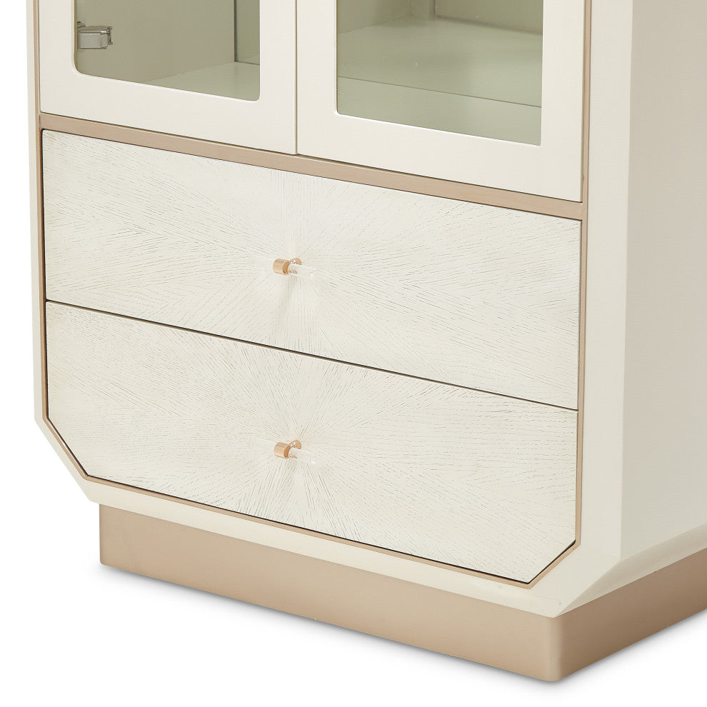 La Rachelle Display Cabinet with LED Lighting - Champagne