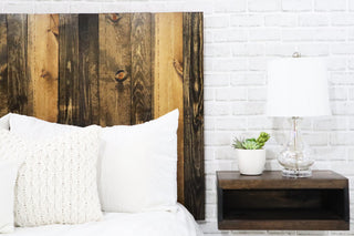 Handcrafted Headboard, Hanger Style, Dark Brown, Queen