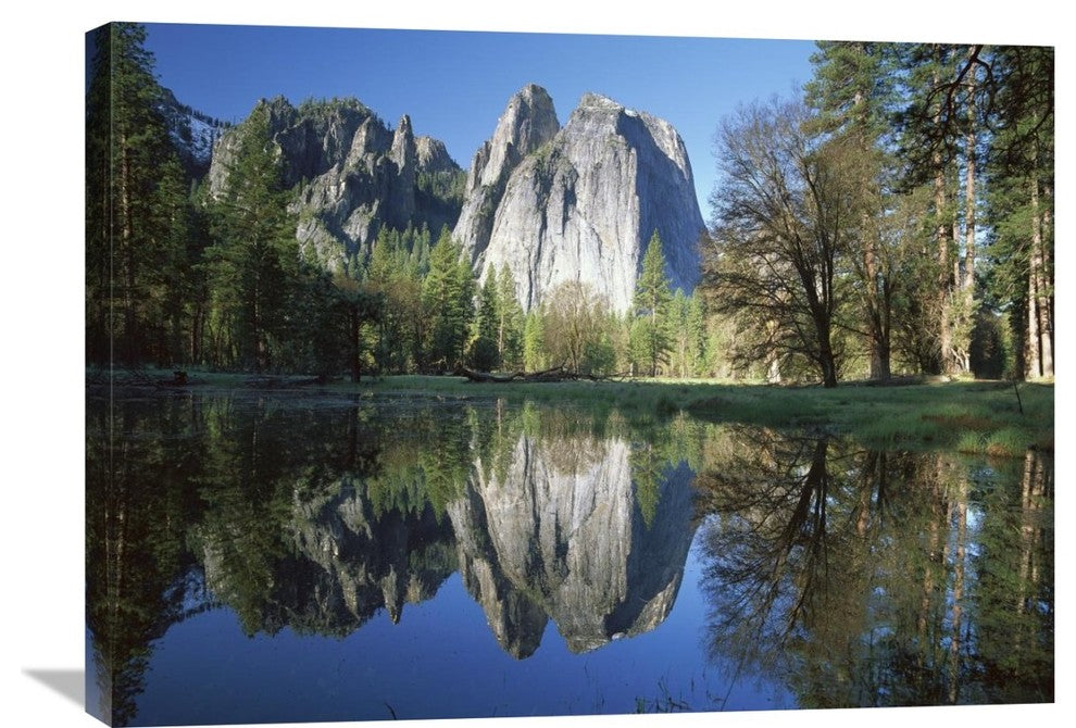 "Cathedral Rock Reflected In The Merced River, Yosemite Np, California" Artwork