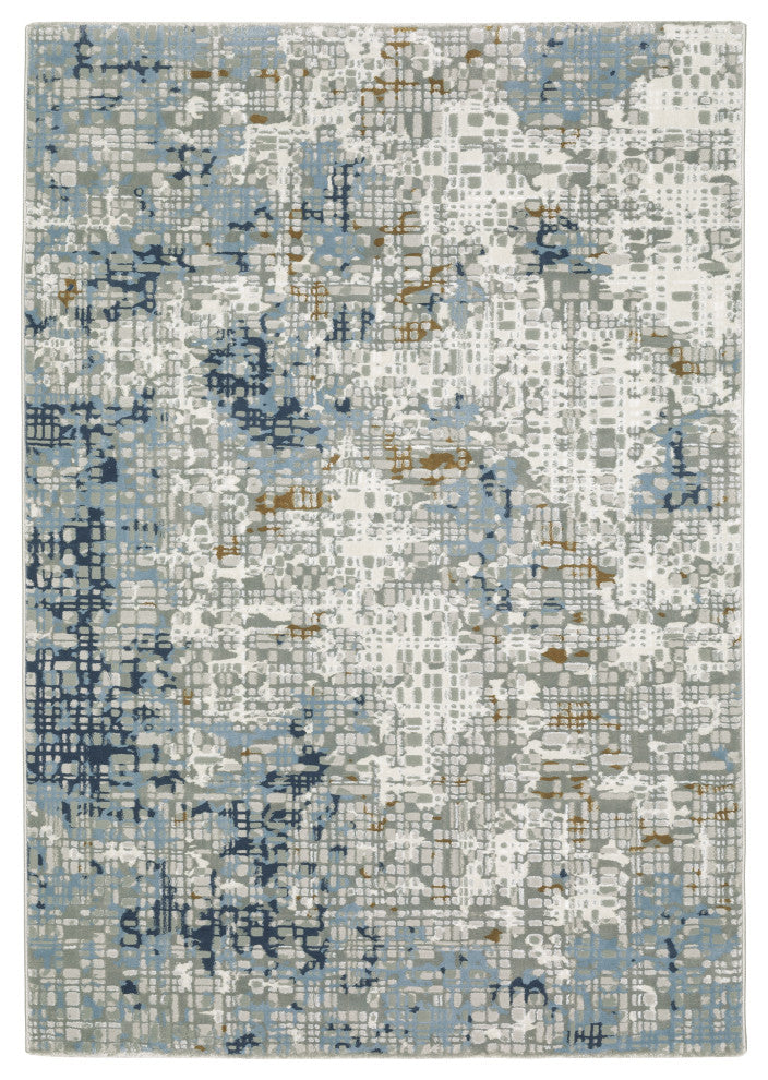 Emery Distressed Blue/Ivory Indoor Area Rug, 9'10" x 12'10"