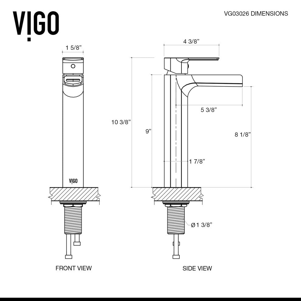 VIGO Amada 10" H Single Handle Single Hole Bathroom Vessel Faucet, Brushed Nickel