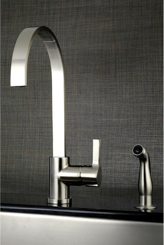 Gourmetier Single-Handle Kitchen Faucet With Side Sprayer, Brushed Nickel