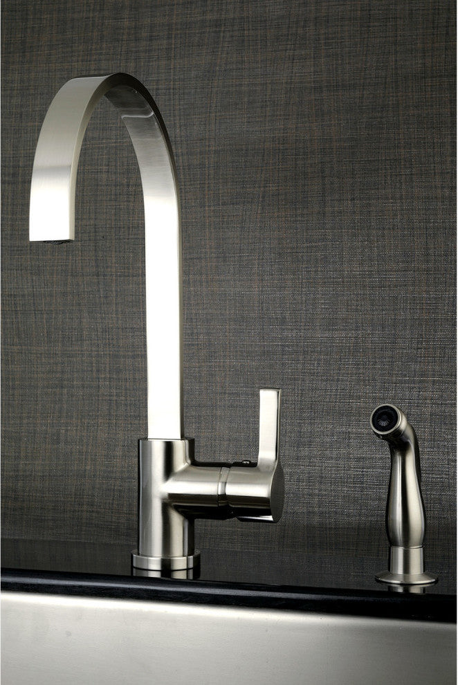 Gourmetier Single-Handle Kitchen Faucet With Side Sprayer, Brushed Nickel