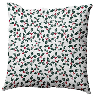 Holly Bush Accent Pillow, Christmas Green, 18"x18"