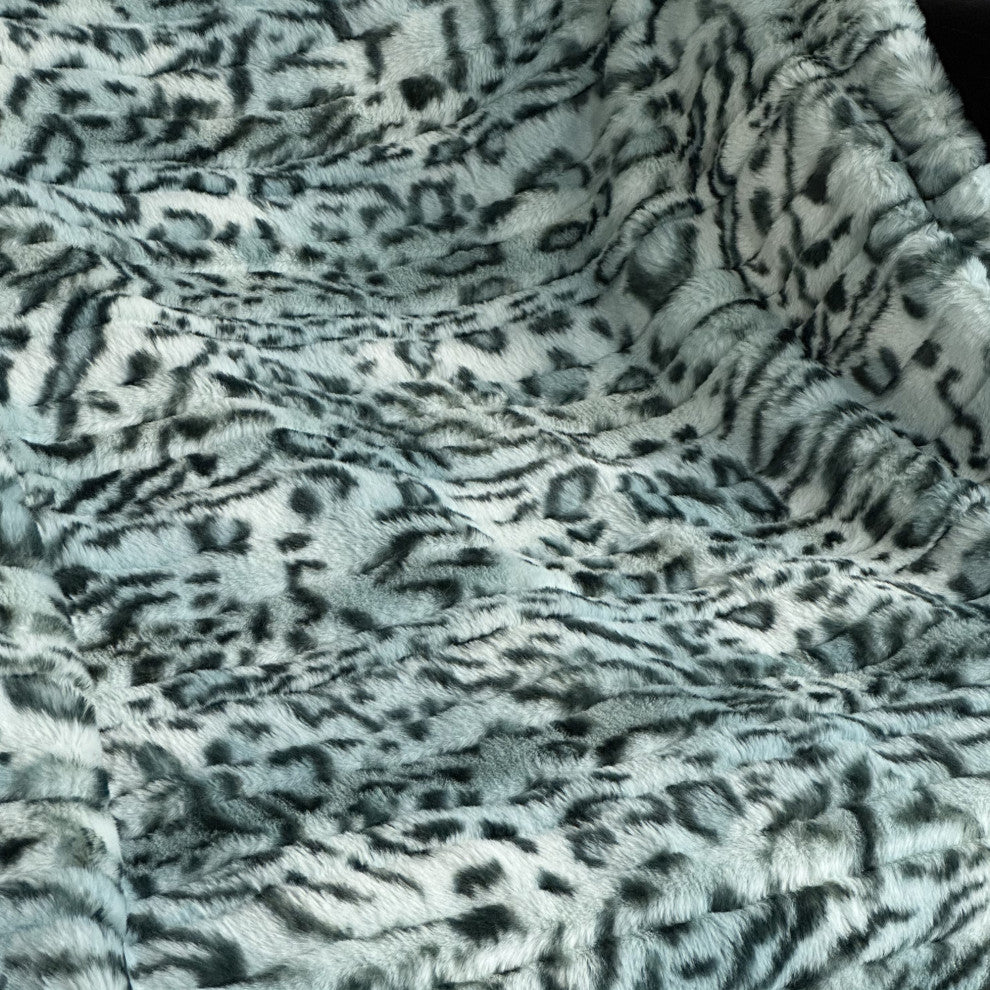 Plutus Green Luxe Lash Faux Fur Luxury Throw Blanket, Throw 60"W x 96"L