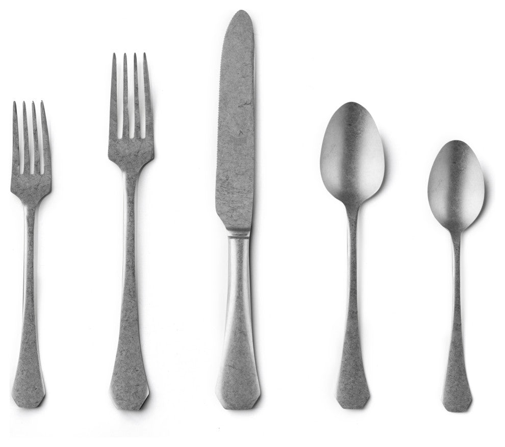 Moretto Flatware Set, Pewter, 20 Pcs.