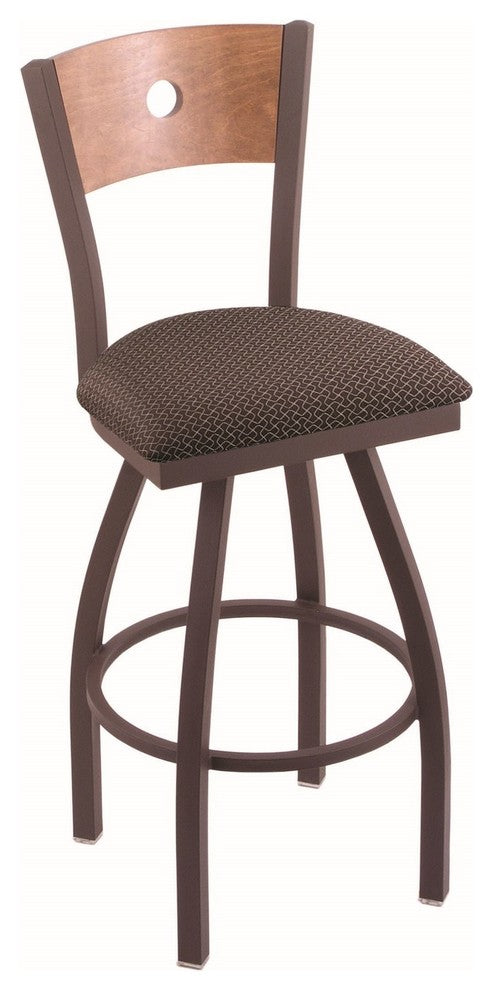 830 Voltaire 30" Swivel Counter Stool with Bronze Finish, Medium Back, and Graph
