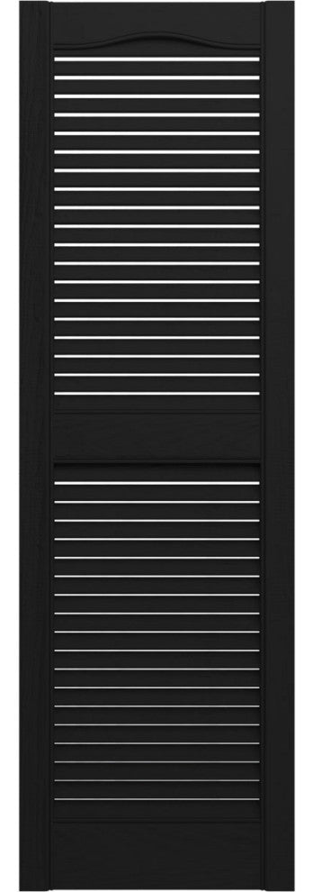 12"Wx36"H Lifetime Open Louver Cathedral Top Center Mullion Vinyl Shutters