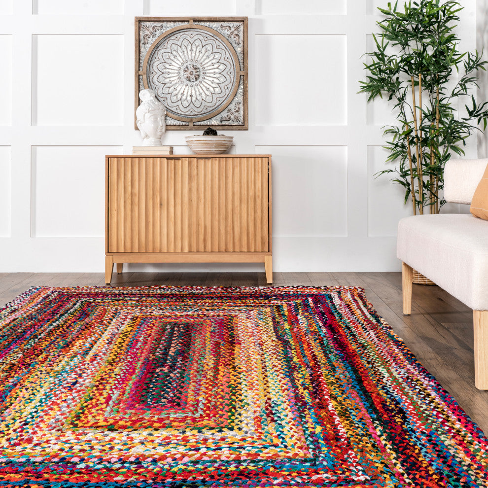 Nuloom Casual Handmade Braided Cotton Area Rug, Multicolor 6'x9'