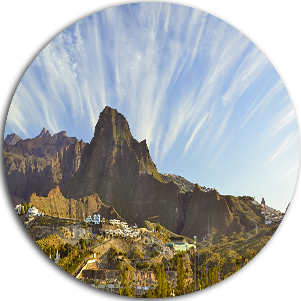 Sunrise Over Ei Teide National Park, Landscape Round Wall Art, 11"