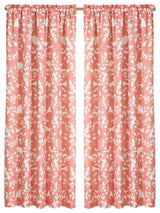 Birdsong Curtains, Coral, Set of 2