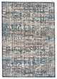 Weave & Wander Plaza Rug, Gray/Turquoise, 2'10"x7'10"