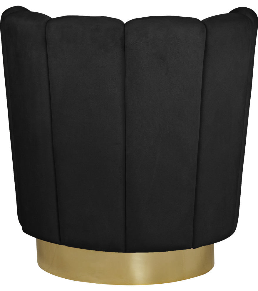 Lily Velvet Upholstered Accent Chair, Black