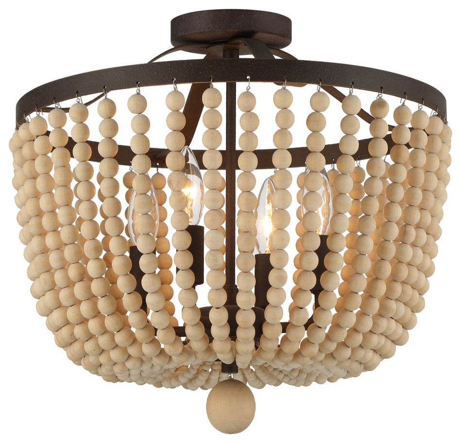 Crystorama 604-FB_CEILING, 4-Light Ceiling Mount, Forged Bronze