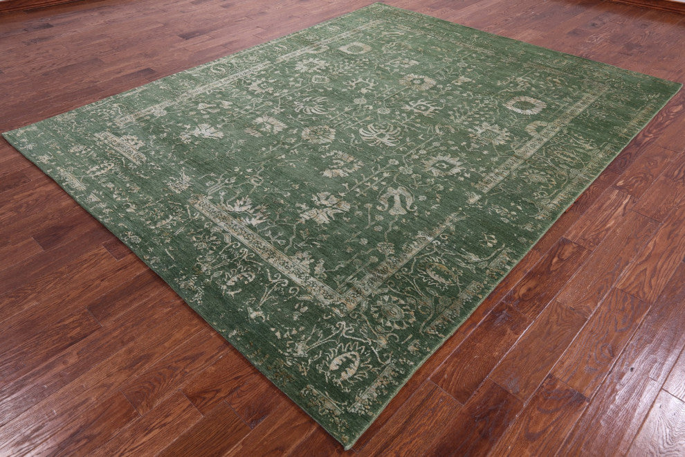 7' 10" X 9' 11" Hand Knotted Persian Wool and Silk Rug Q11756