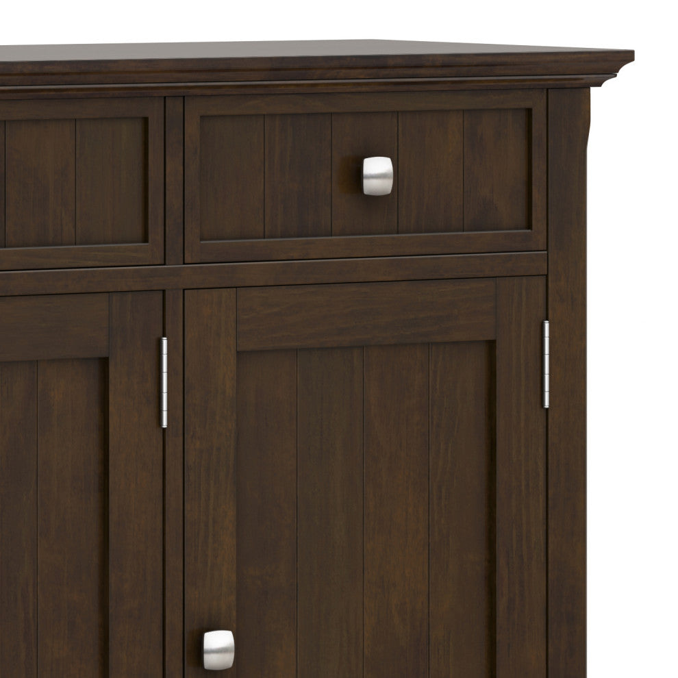 Acadian SOLID WOOD Wide Entryway Storage Cabinet, Brown