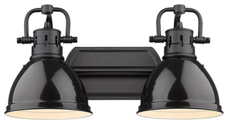 Duncan 2-Light Bath Vanity With Black Shade
