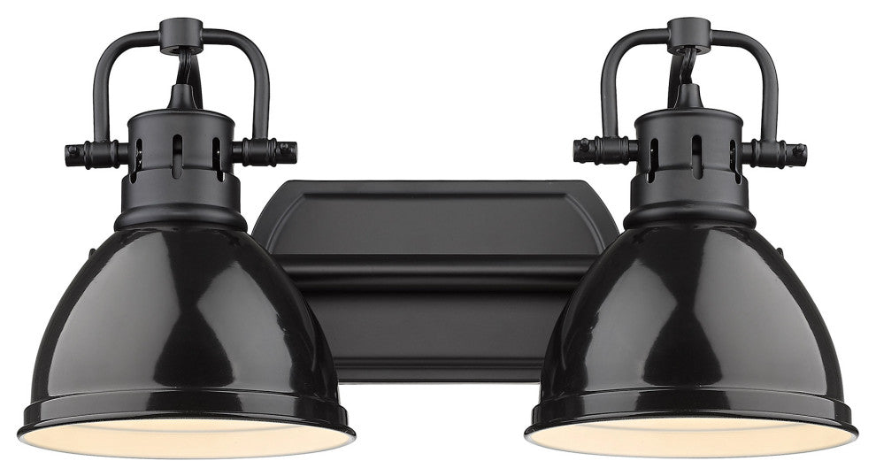 Duncan 2-Light Bath Vanity With Black Shade