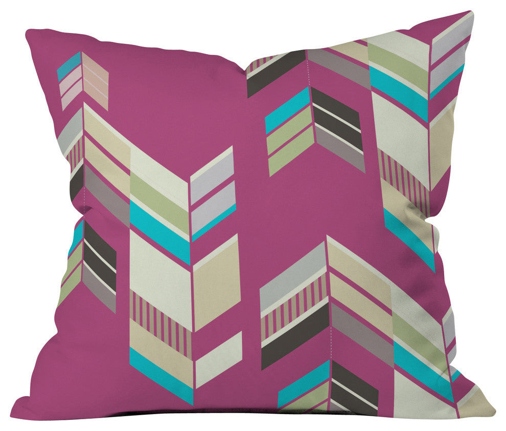 Gabi Chevron Berry Outdoor Throw Pillow