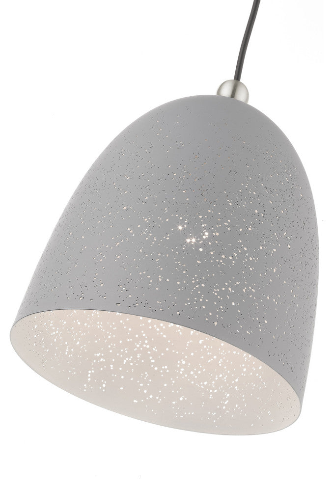 Livex Lighting Arlington 1 Light Nordic Gray, Brushed Nickel Small Pendant