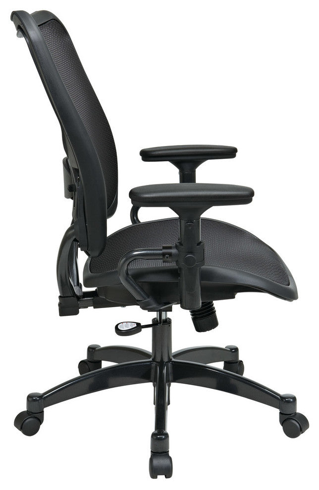 Air Grid Black Fabric Seat Back Adjustable Arms and Lumbar Managers Chair