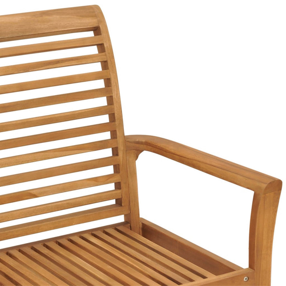 Vidaxl Garden Bench With Red Cushion 44.1" Solid Teak Wood