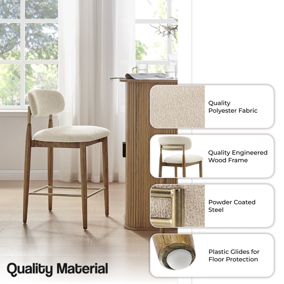 Verna Fabric Counter Stool, Palladian Beige