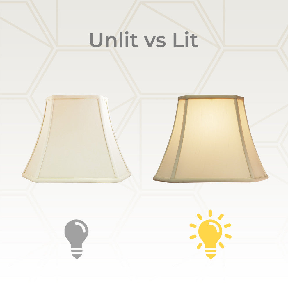 Royal Designs Rectangle Cut Corner Lamp Shade, White, (6x8)x(9x14)x10, Set of 2