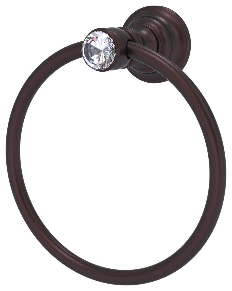 Carolina Crystal Towel Ring, Antique Bronze