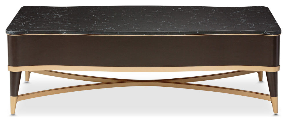 Malibu Crest Rectangular Cocktail Table - Crotch Mahogany