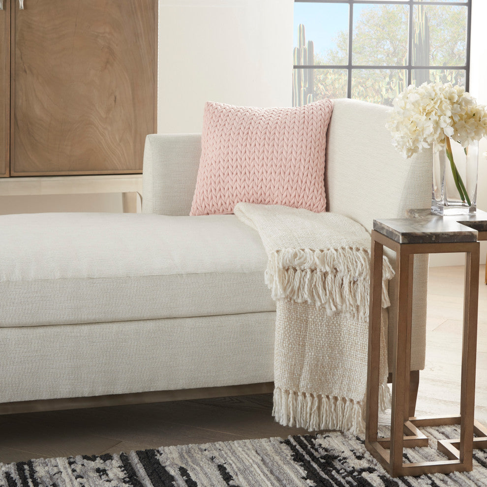 Mina Victory ET299 Throw Pillow, Blush, 18" x 18"