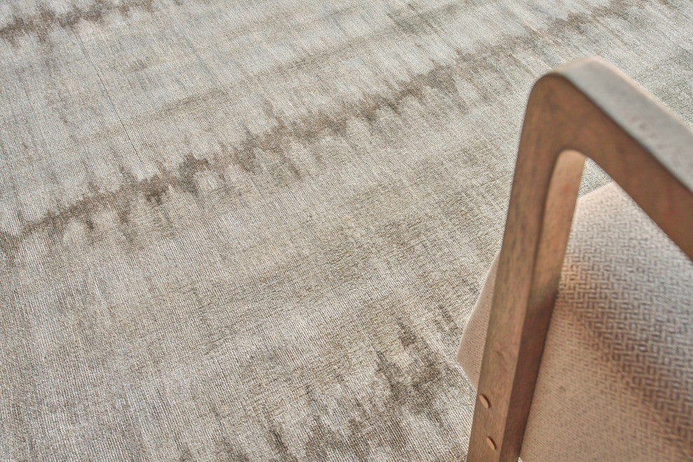 Chroma Handmade Hand Loomed Wool and Bamboo Silk Beige/Brown Area Rug