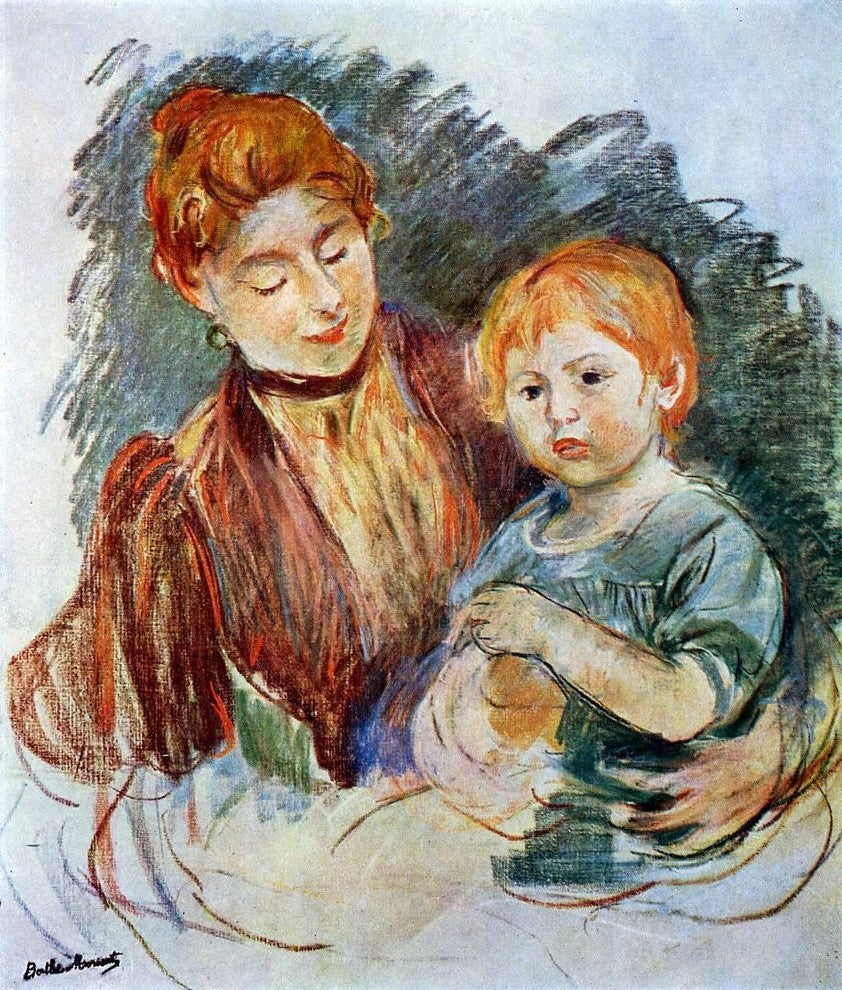Berthe Morisot Woman and Child, 20"x25" Wall Decal Print
